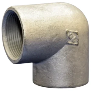 Galvanized iron (G.I) elbows used in plumbing and industrial piping systems for changing pipe direction, corrosion-resistant fittings in Kenya, Uganda, and Tanzania.