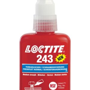 LOCTITE 243 medium-strength threadlockers used for securing bolts, nuts, screws, and threaded fasteners in industrial maintenance and engineering applications supplied by System Star Industrial in East Africa.