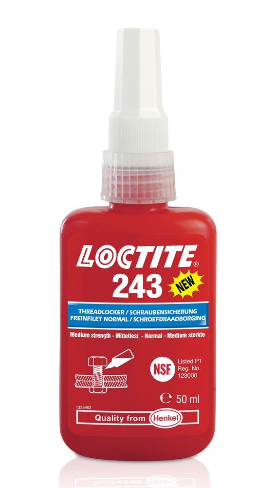LOCTITE 243 medium-strength threadlockers used for securing bolts, nuts, screws, and threaded fasteners in industrial maintenance and engineering applications supplied by System Star Industrial in East Africa.