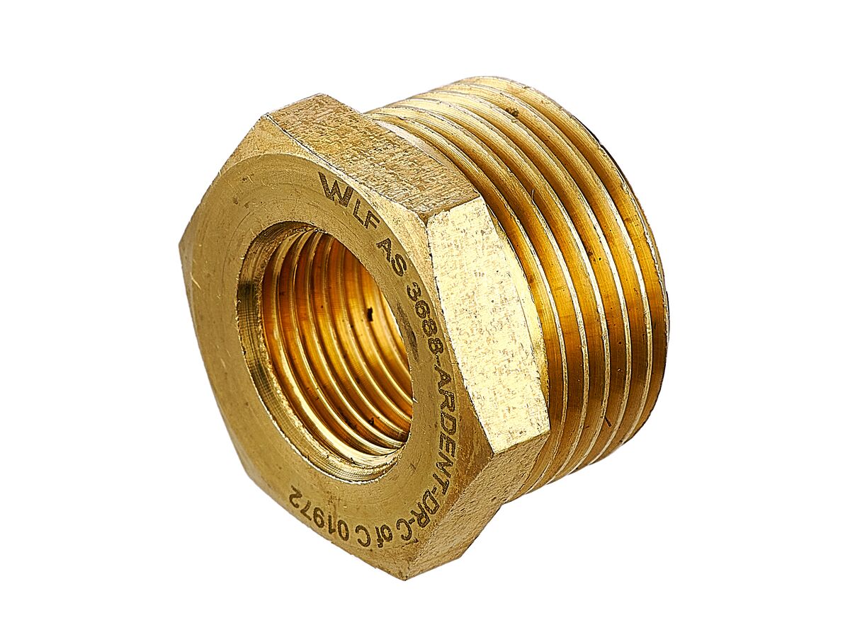 Brass reducing bushes used for plumbing, HVAC, gas systems, and industrial piping applications supplied by System Star Industrial in East Africa