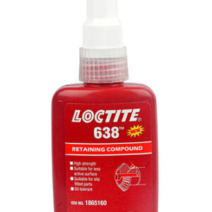 LOCTITE 638 high-strength retaining compound used for bonding bearings, shafts, bushings, gears, and cylindrical metal assemblies in industrial maintenance and engineering applications supplied by System Star Industrial in East Africa.