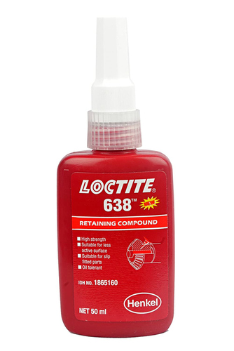 LOCTITE 638 high-strength retaining compound used for bonding bearings, shafts, bushings, gears, and cylindrical metal assemblies in industrial maintenance and engineering applications supplied by System Star Industrial in East Africa.