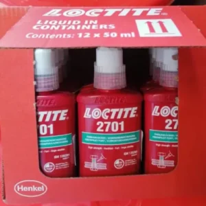 Loctite 2701 high-strength threadlocker used for locking and sealing bolts, nuts, studs, and threaded fasteners in industrial and automotive applications in Kenya, Uganda, and Tanzania supplied by System Star Industrial.