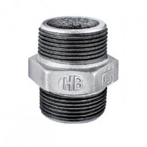 GI hex nipple pipe fitting supplied by System Star Industrial for connecting two female-threaded fittings in plumbing, HVAC, industrial piping, irrigation, and water distribution systems across Kenya, Uganda, and Tanzania.