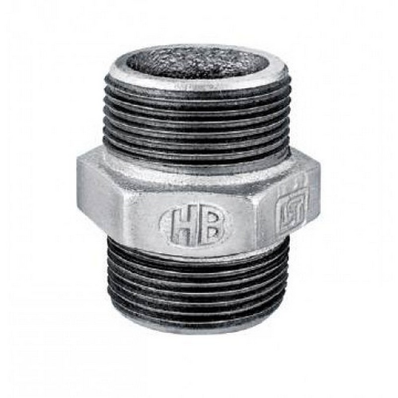 GI hex nipple pipe fitting supplied by System Star Industrial for connecting two female-threaded fittings in plumbing, HVAC, industrial piping, irrigation, and water distribution systems across Kenya, Uganda, and Tanzania.