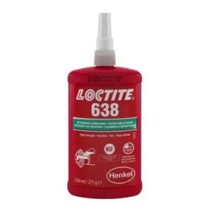 Loctite 638 Retaining Compound supplied by System Star Industrial for securing bearings, shafts, bushings, sleeves, gears, and cylindrical metal assemblies in industrial, automotive, and machinery applications across Kenya, Uganda, and Tanzania.