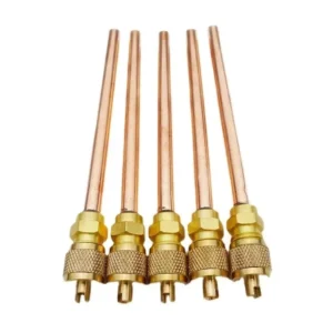 Chargings valves with brass pin used for refrigerant charging, pressure testing, HVAC servicing, and refrigeration maintenance applications supplied by System Star Industrial in East Africa.