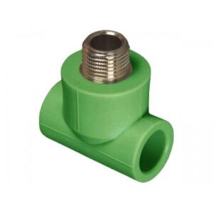 High-quality PPR male threaded tee with brass male thread used for connecting hot and cold water plumbing, HVAC, and industrial piping systems across Kenya, Uganda, and Tanzania supplied by System Star Industrial.
