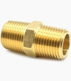 1/2 inch premium brass hex nipple for plumbing, water supply, gas, HVAC, compressed air, and industrial piping applications in Kenya, Uganda, and Tanzania supplied by System Star Industrial.